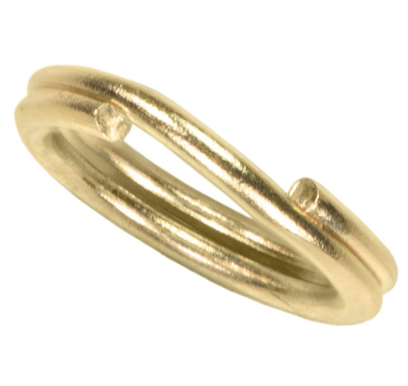 uGems 14K Gold Split Ring, 7mm Solid Round Design, Durable and Secure for Pendants, Charms, Earrings, Chains, and Jewelry Making Double-Turn Spiral, kt-0107 - Image 2